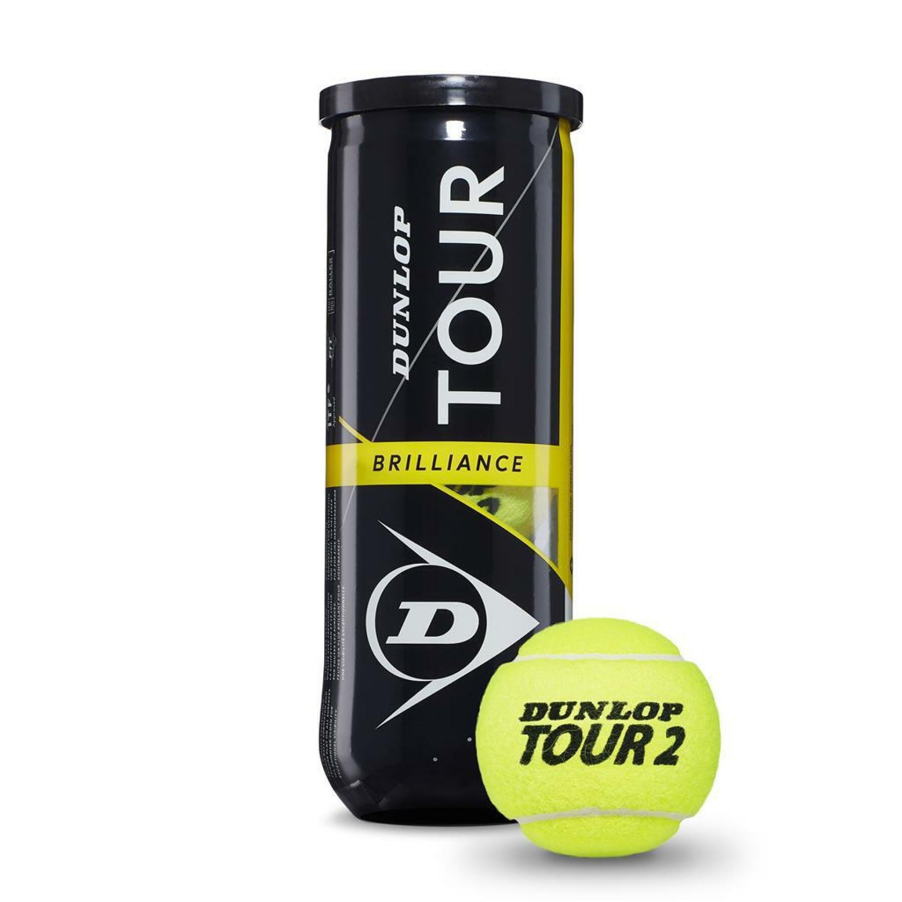 Conjunto de 3 bolas de ténis Dunlop tour brilliance