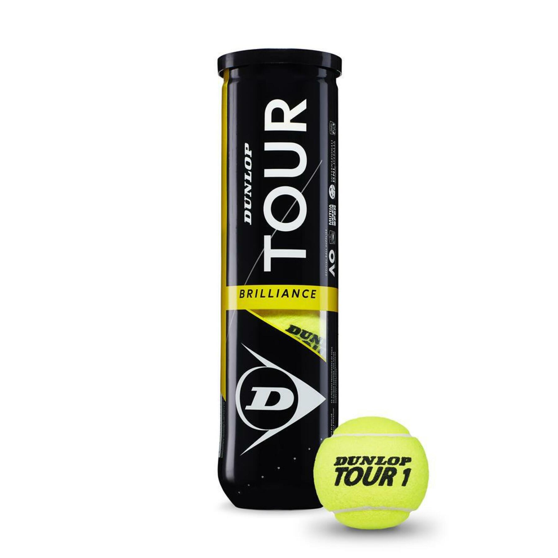 Conjunto de 4 bolas de ténis Dunlop tour brilliance