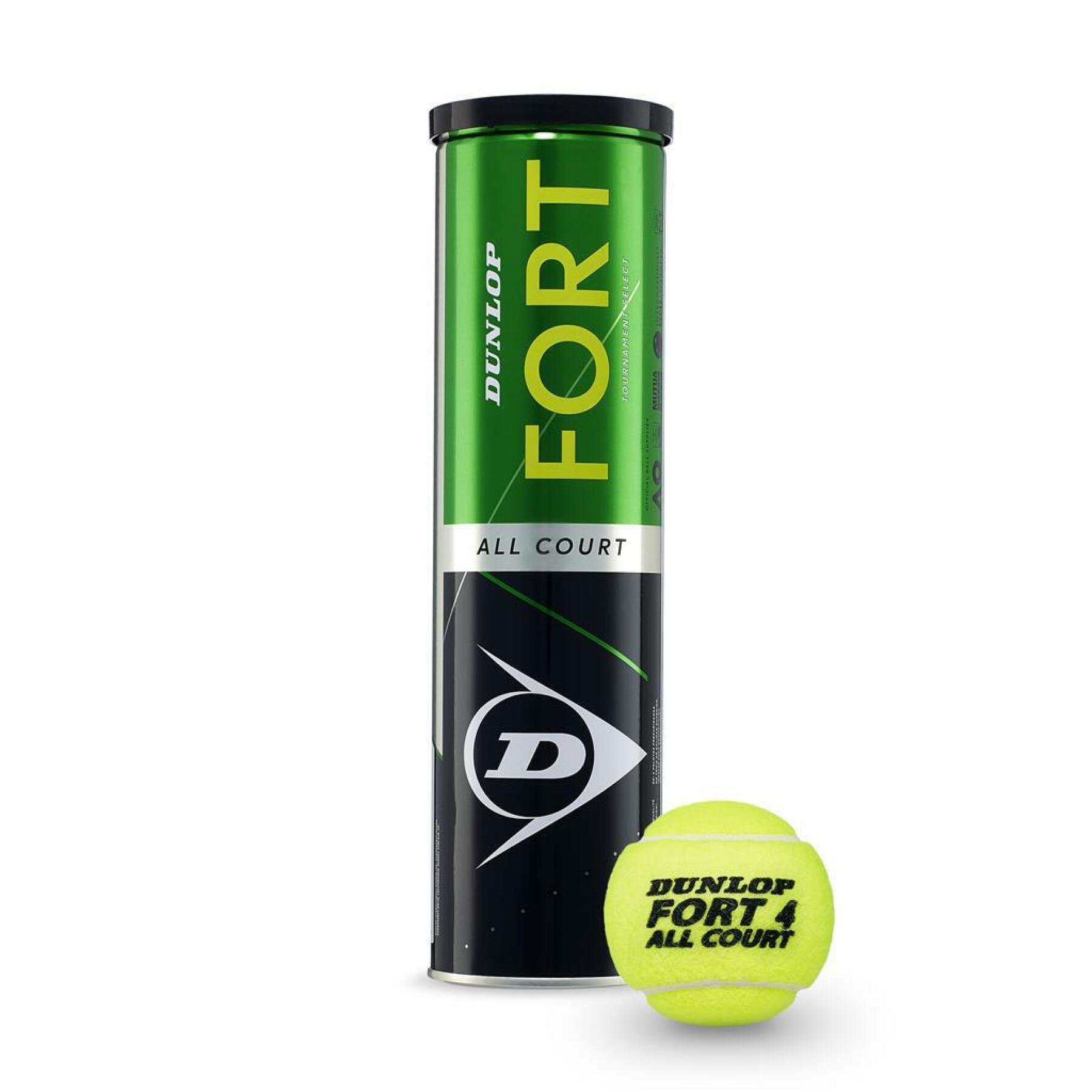 Conjunto de 2 tubos de 4 bolas de ténis Dunlop fort all court