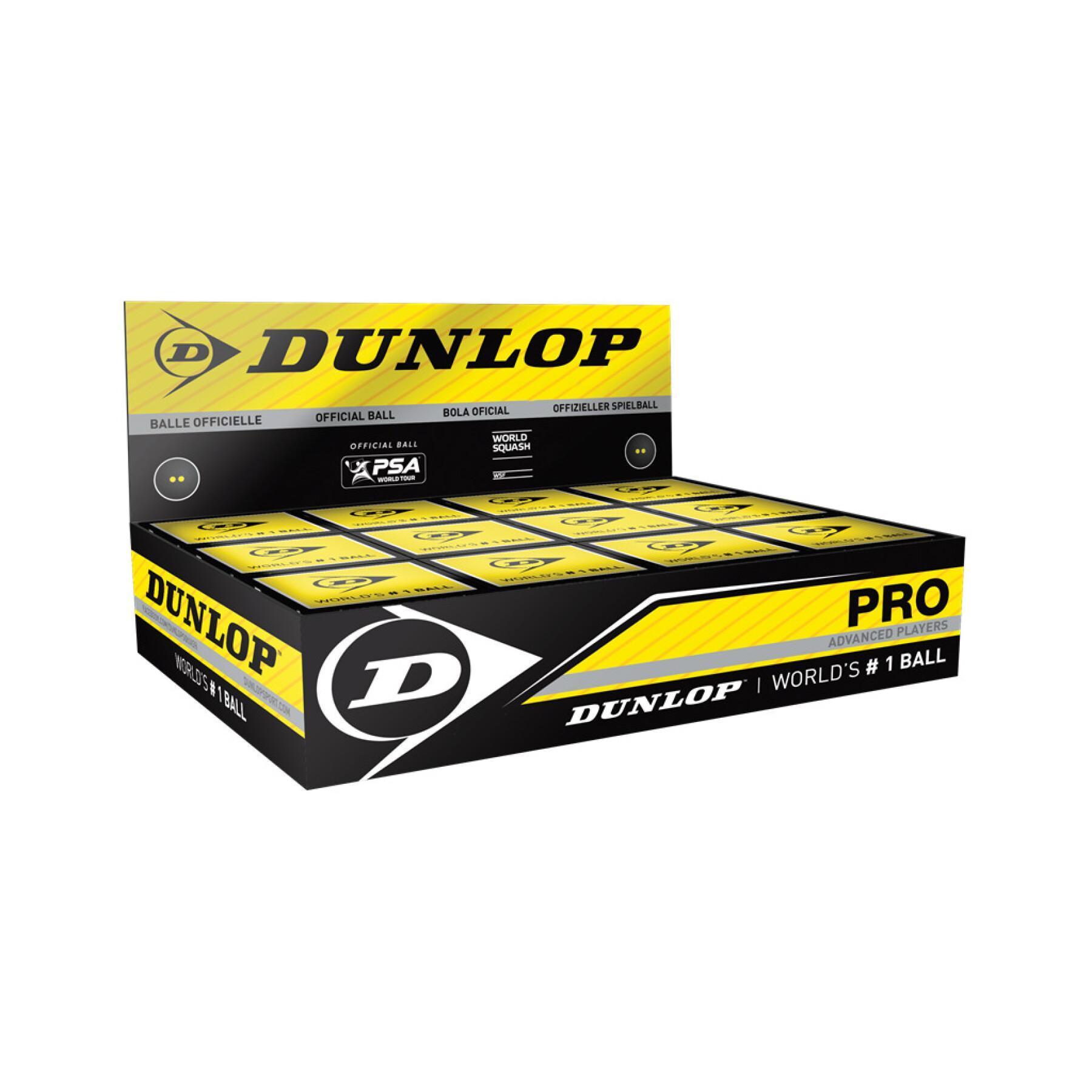 Conjunto de 12 bolas de squash Dunlop pro