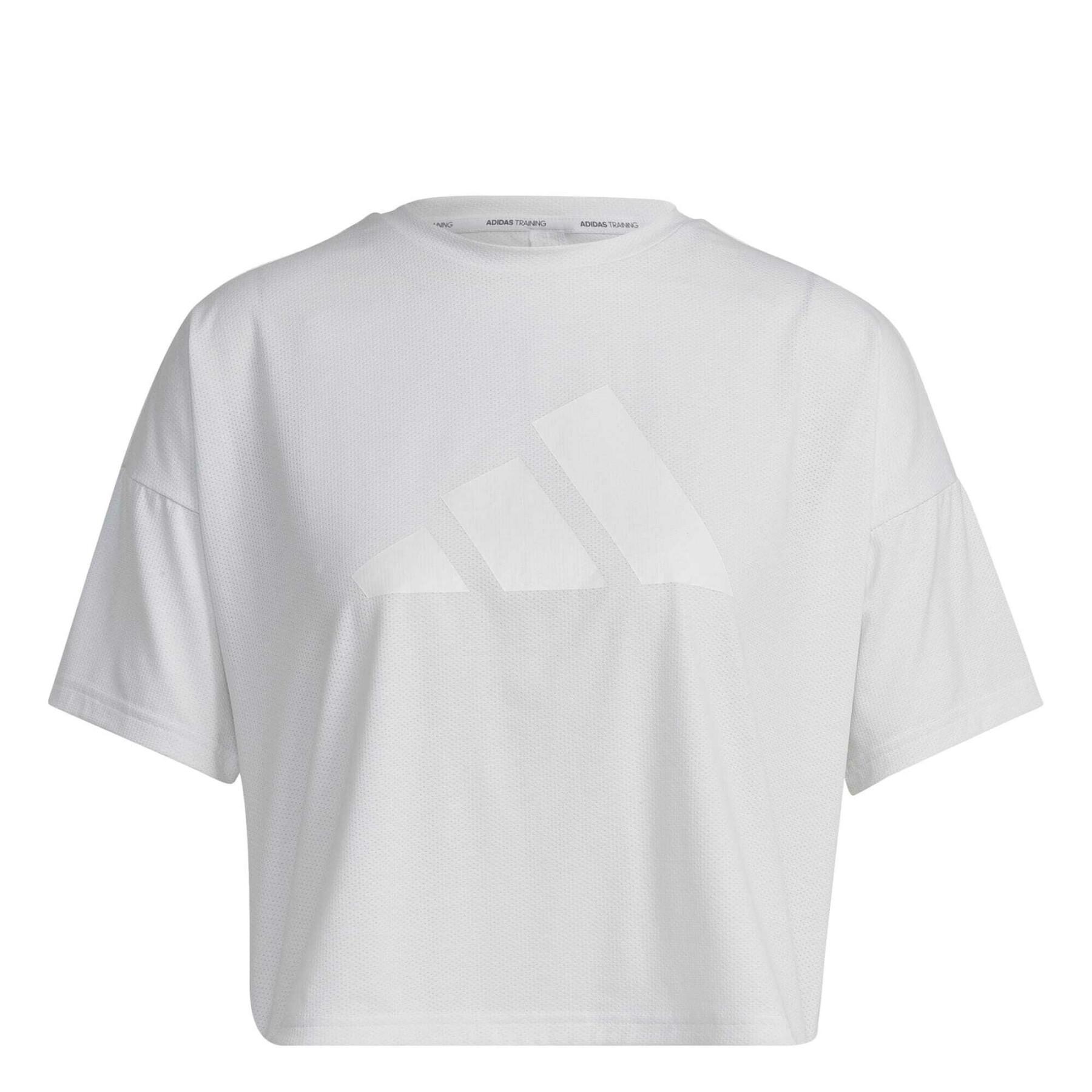 T-shirt com logótipo de 3 barras para mulheres adidas Train icons