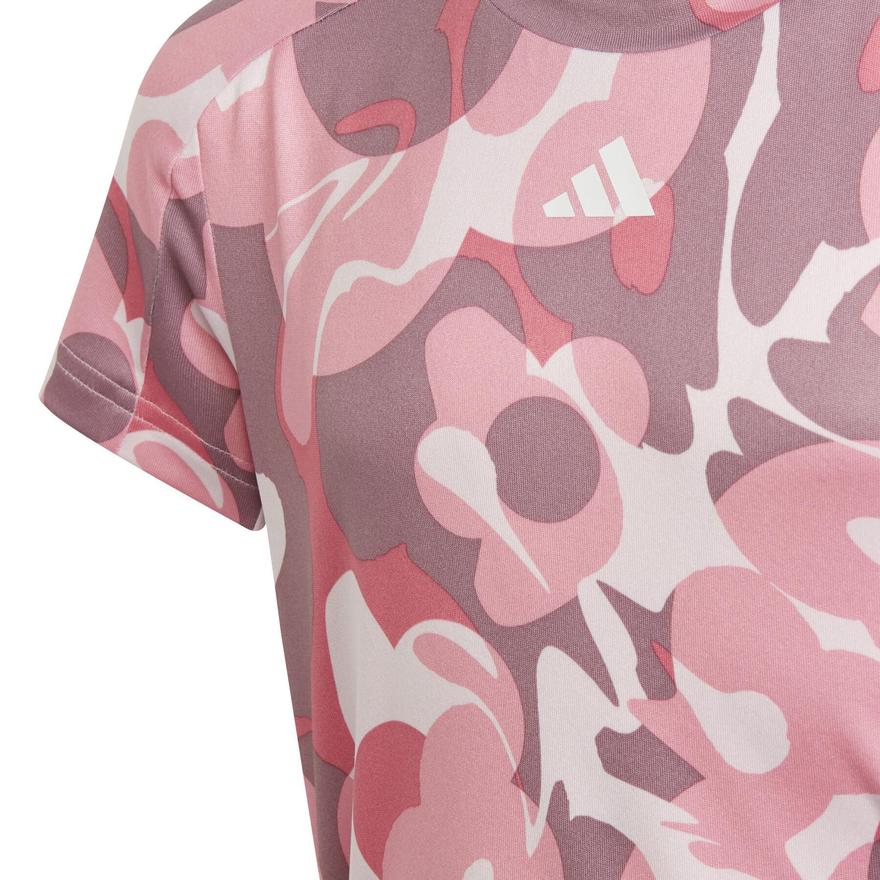 T-shirt com estampado para rapariga adidas Essentials Aeroready Seasonal