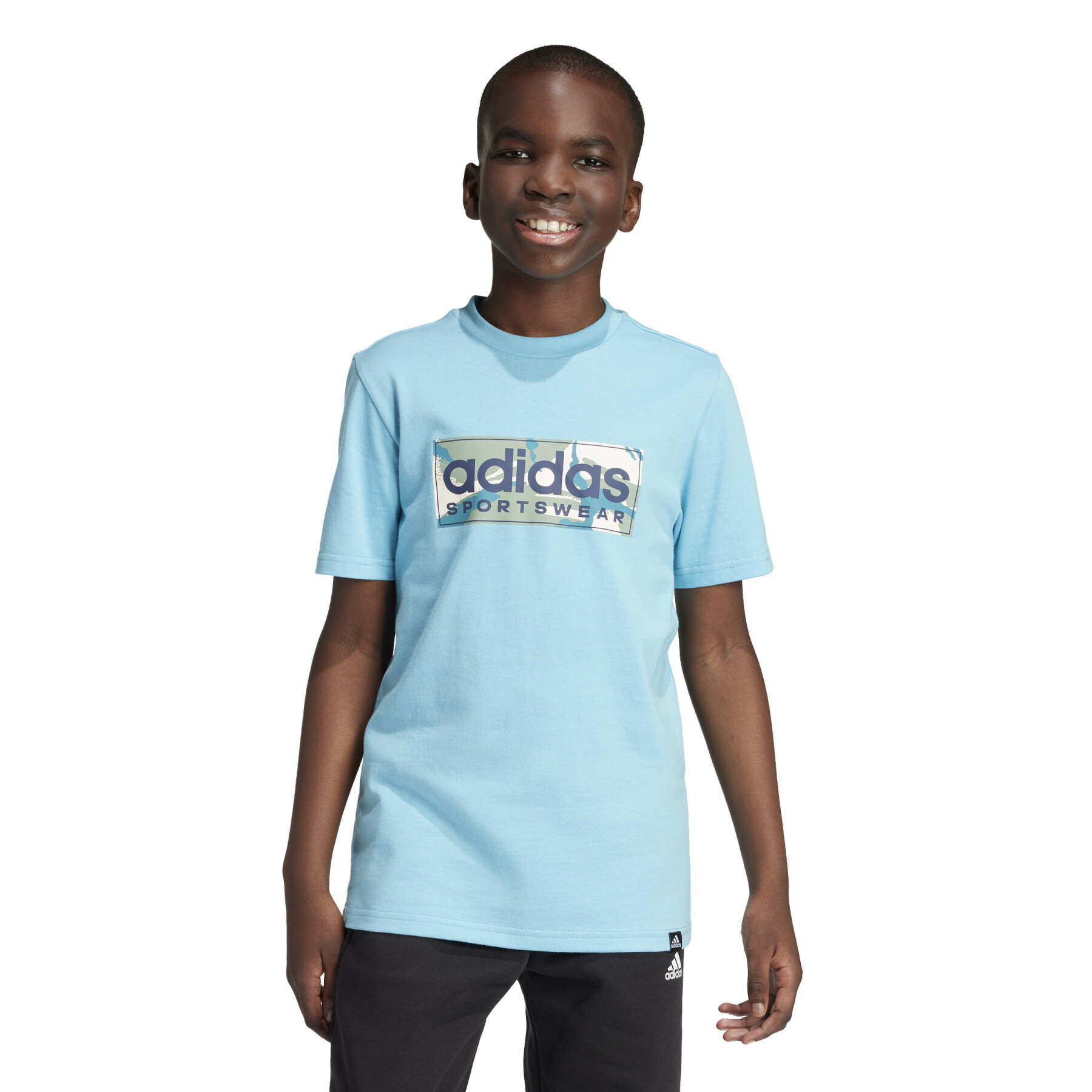 T-shirt de criança adidas Camo Linear Graphic