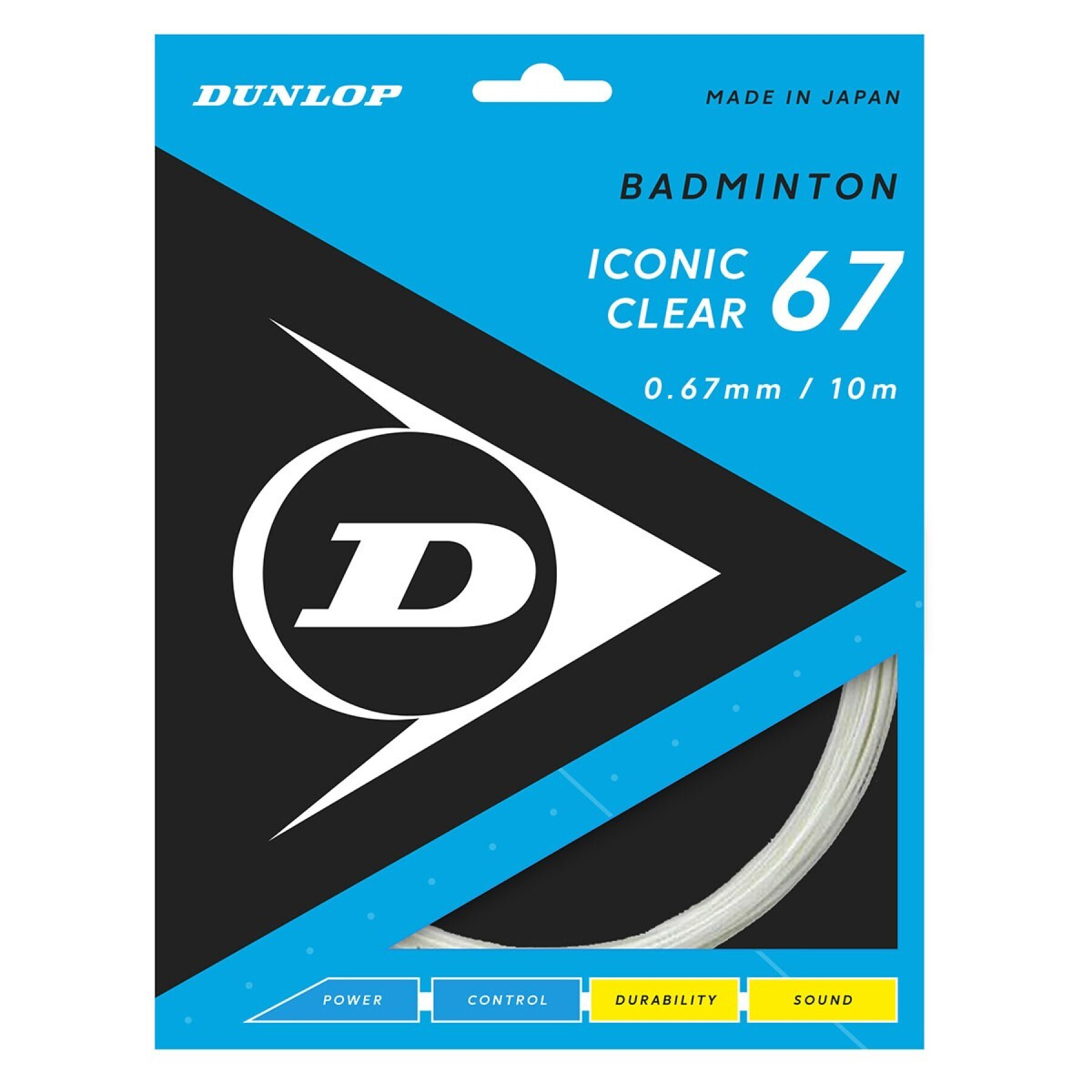 Cordas de Badminton Dunlop Iconic Clear 10 m