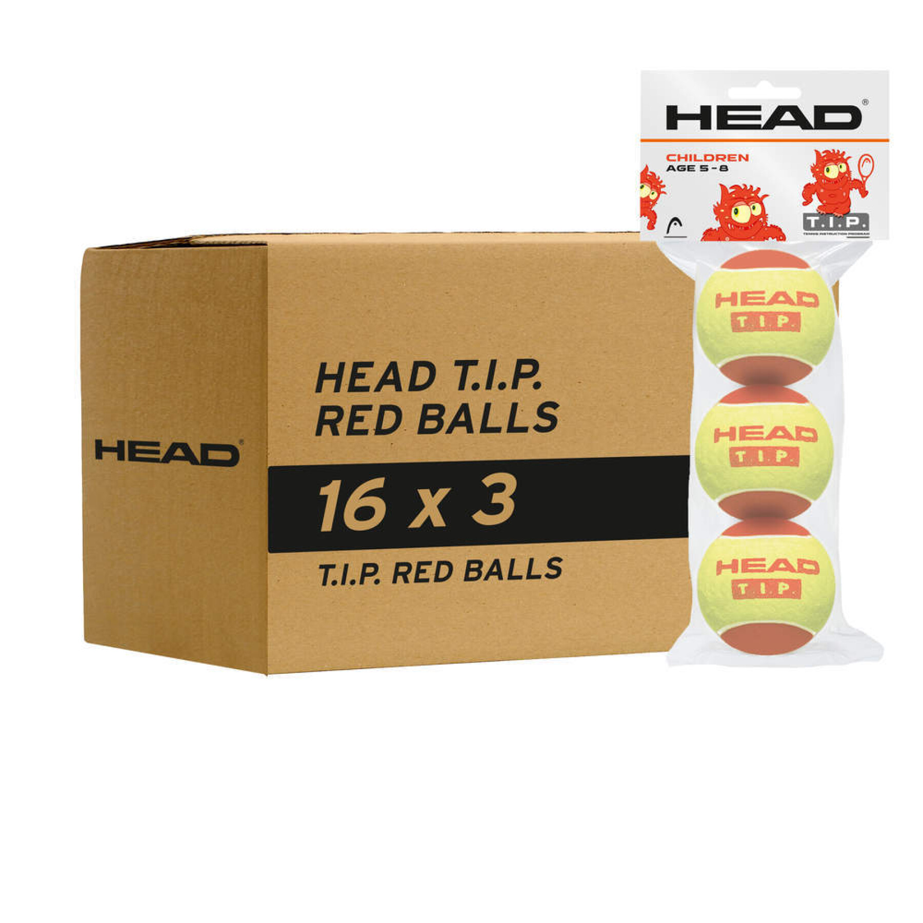 Bolas de ténis para crianças Head T.I.P. (x3)