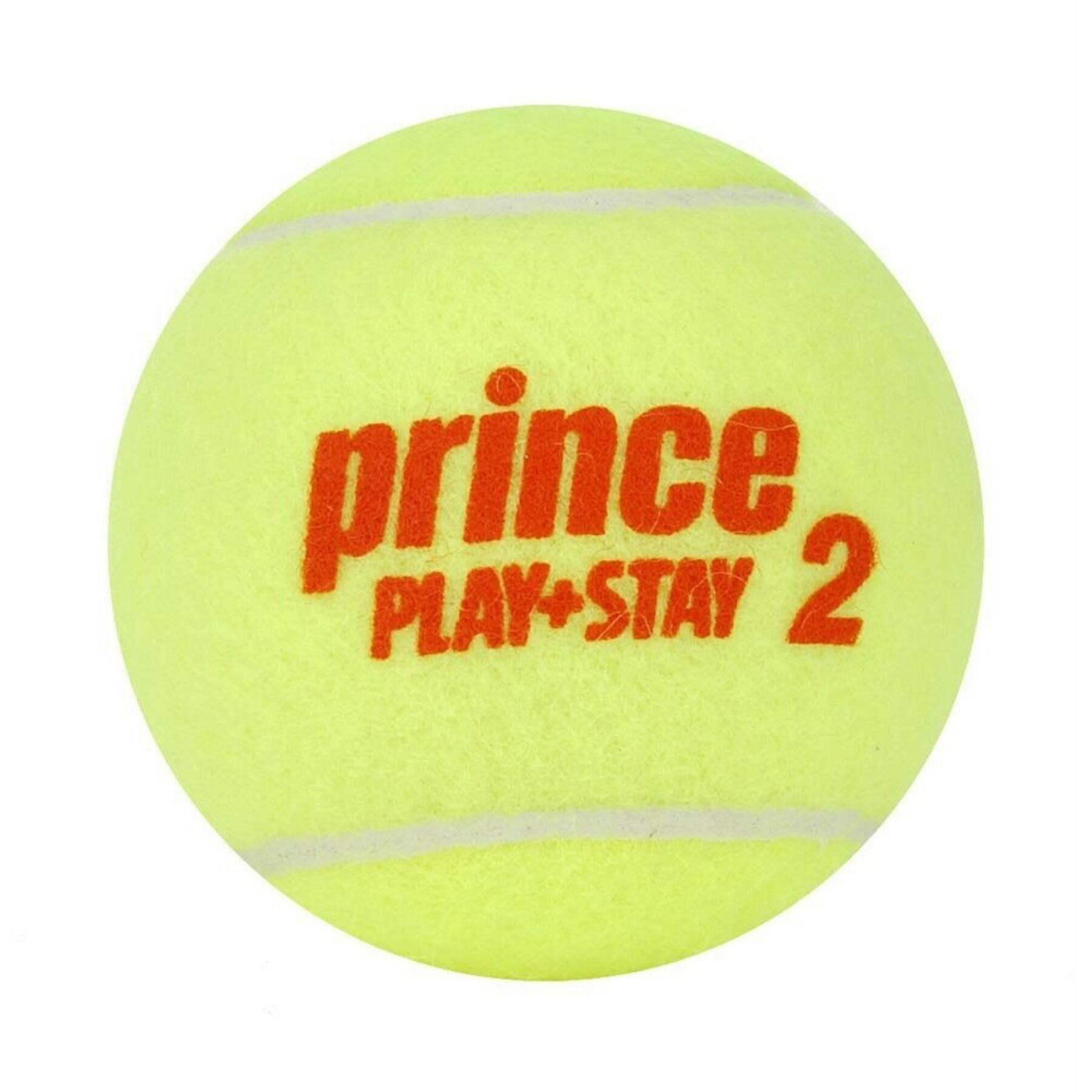Tubo de 3 bolas de ténis Prince Play & Stay - stage 2
