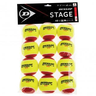 Conjunto de 12 bolas de ténis Dunlop stage 3