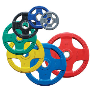 Corpo olímpico - discos de borracha de 4 pegas coloridas 1,25 kg