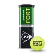 Conjunto de 3 bolas de ténis Dunlop fort all court
